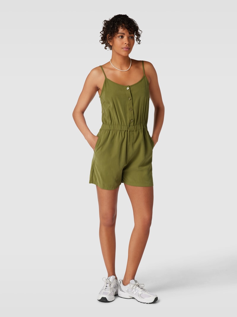 Playsuit mit Bindegürtel Modell 'MAGO' in olivgrün