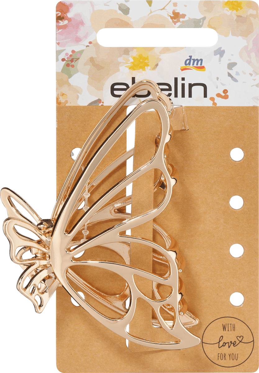 Haarklammer Metall Schmetterling Gold-Optik, 1 St