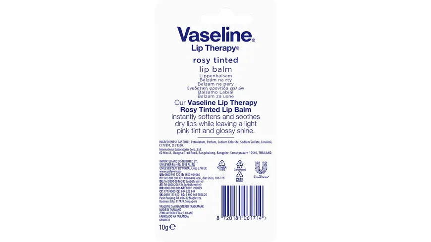 Vaseline Lippenpflege Rosy Lips Tube 10 g