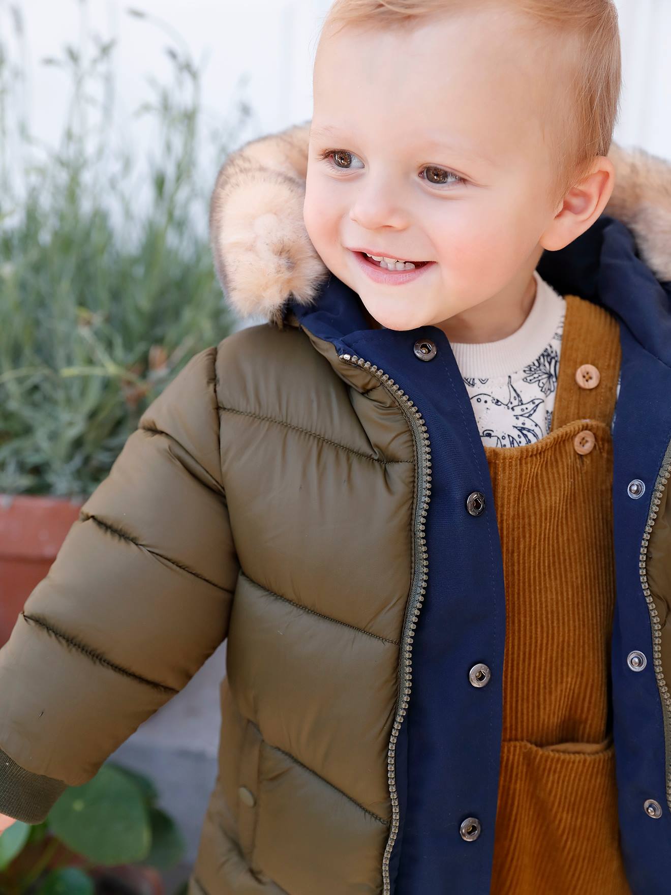 Vertbaudet Baby Wende-Jacke mit Recyclingmaterial - nachtblau