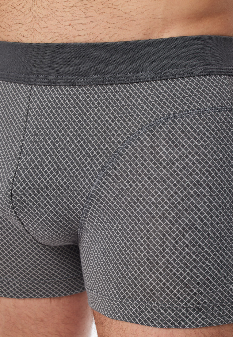 Shorts Organic Cotton gemustert anthrazit - Comfort Fit