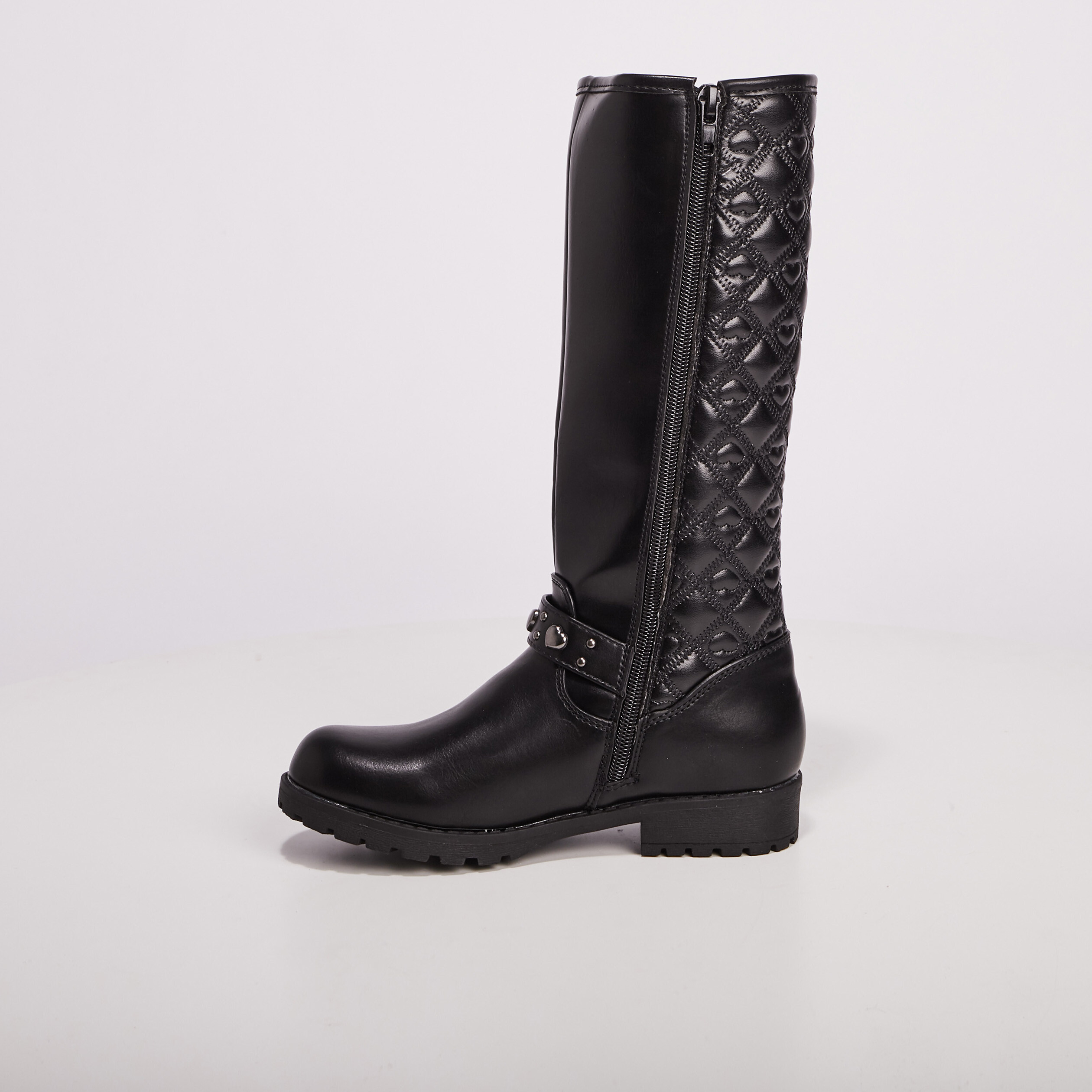 Bottes matelassées noir fille | La Halle