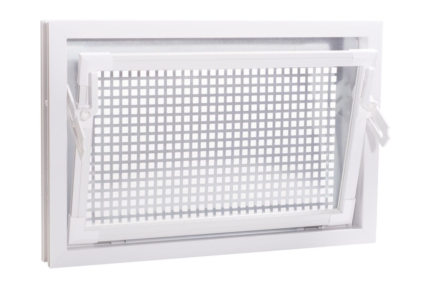 ACO Severin Ahlmann GmbH & Co. KG Kellerfenster ACO 60x40cm Nebenraumfenster Einfachglas + Schutzgitter Kellerfenster Fenster weiß, inkl. Schutzgitter mit einfacher Montage
