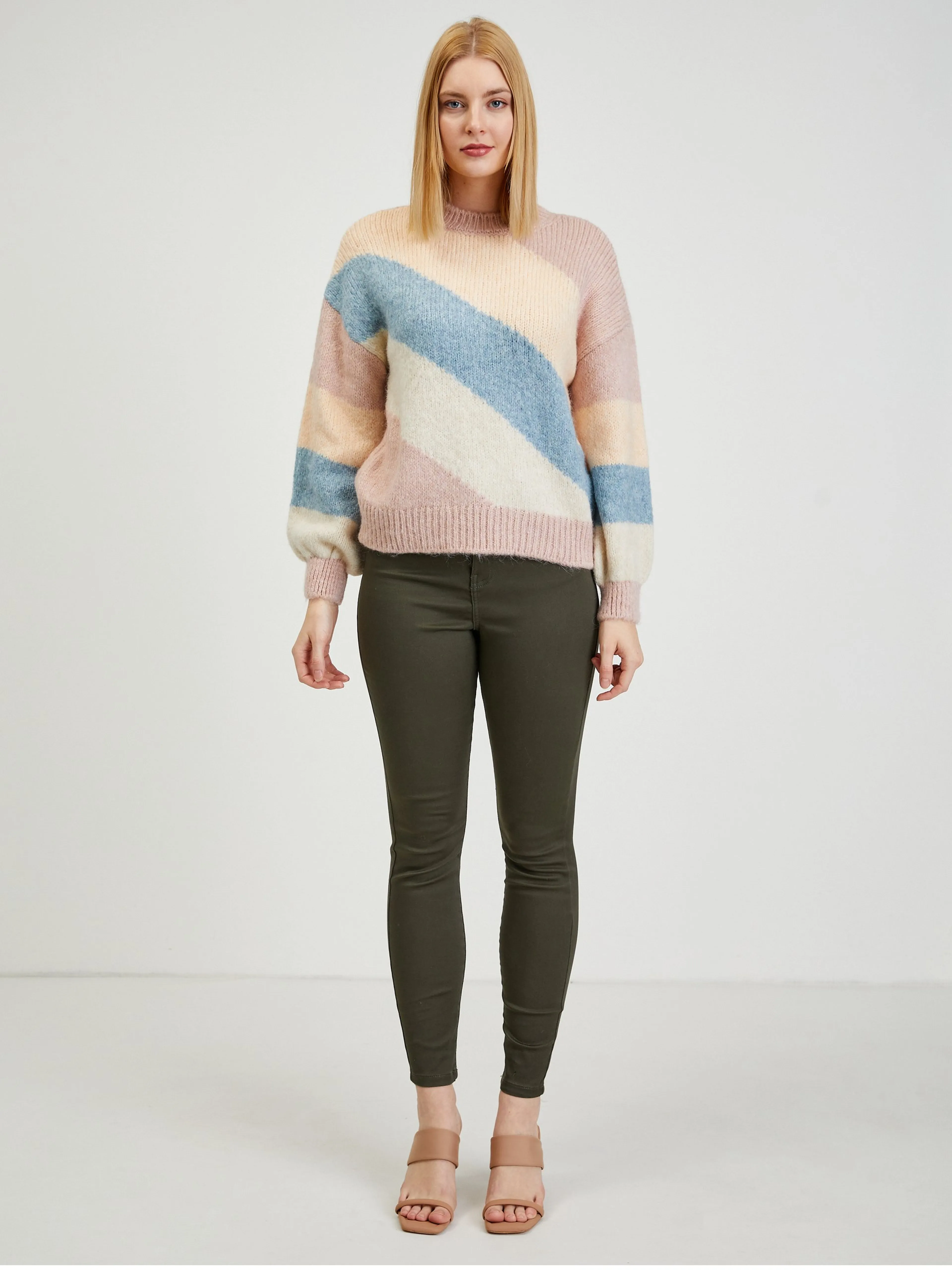 Blau-rosa gestreifter Damenpullover ORSAY