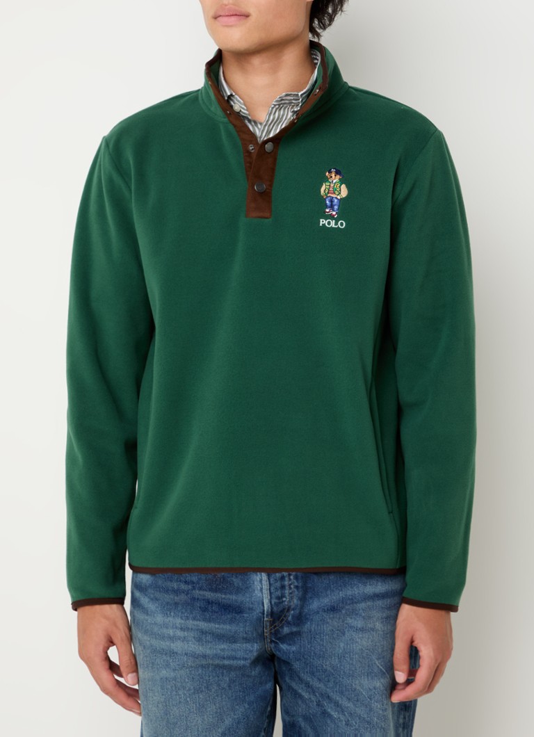 Ralph Lauren fleece sweater with logo embroidery and zip pockets