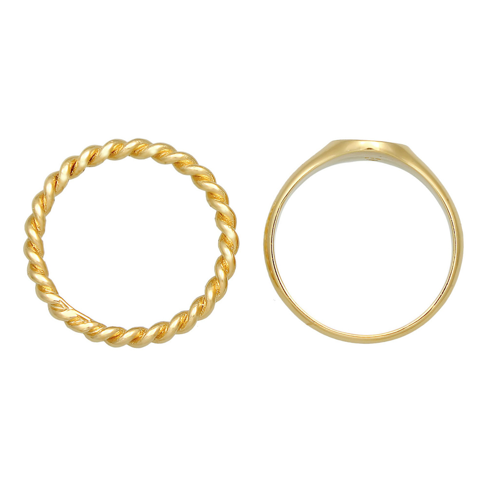 Elli Elli Bague Bague à chevalière pour dames Duo Basic Trend en argent 925 Bague