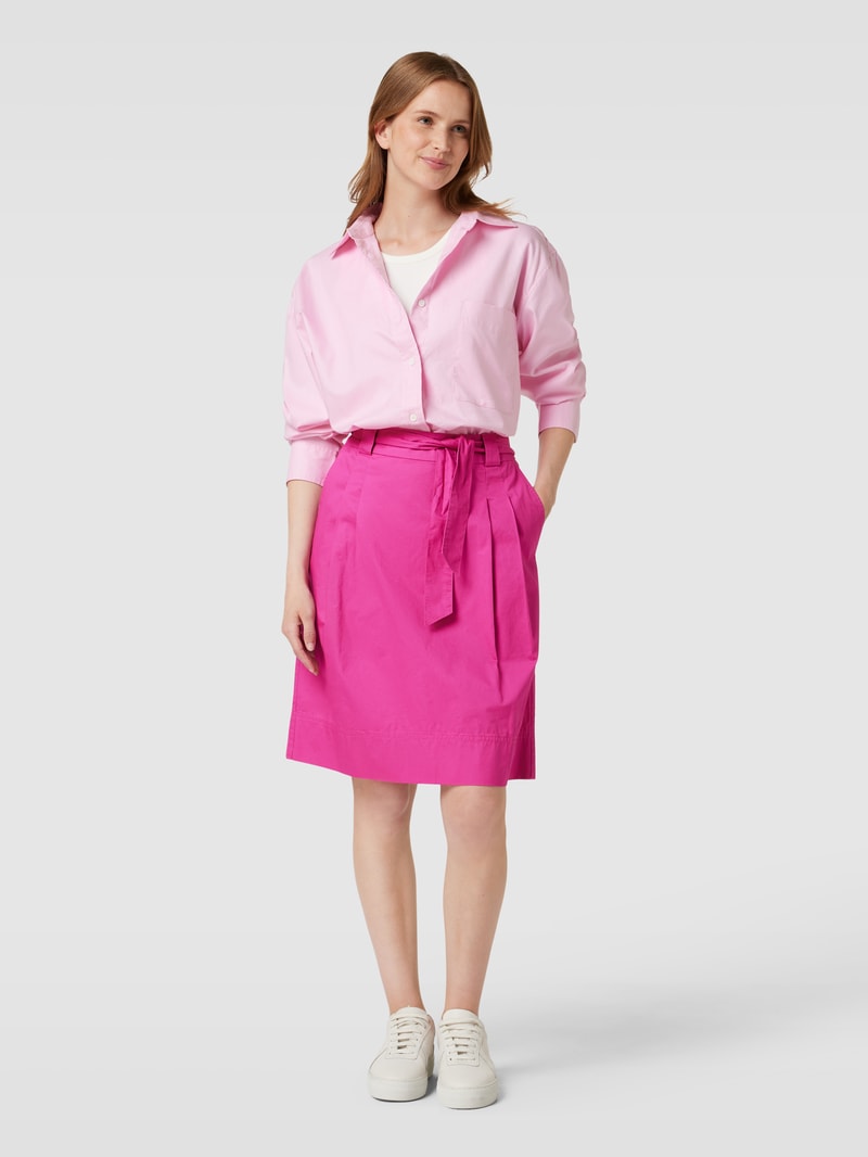 Midirock mit Bindegürtel in fuchsia