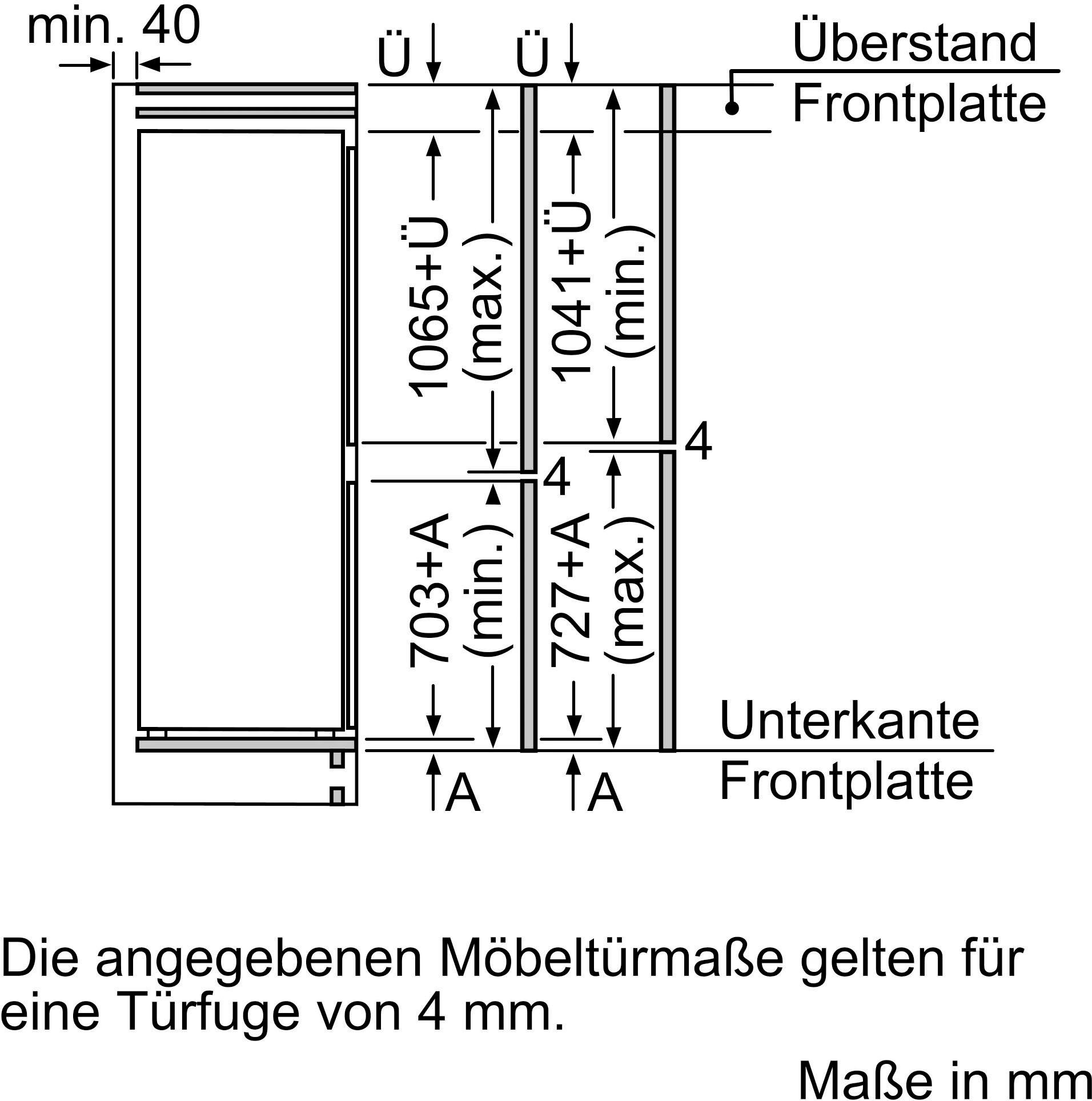 SIEMENS Einbaukühlgefrierkombination iQ500 KI86SHDD0, 177,2 cm hoch, 55,8 cm breit