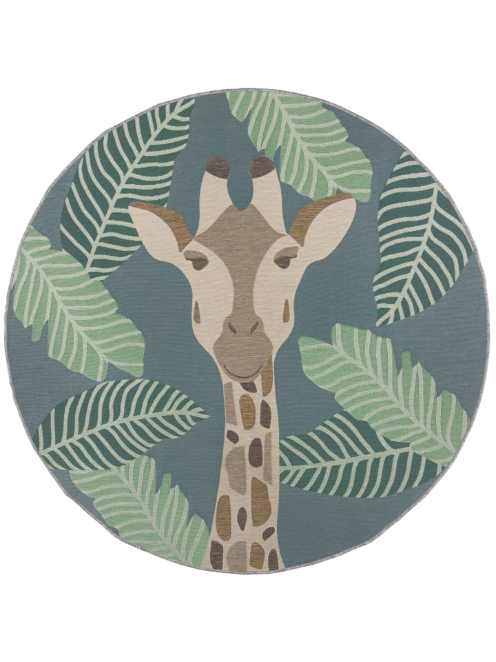 KADIMA DESIGN Outdoor-Teppich mit Giraffenmotiv, kreisrund, Safari-Spielteppich günstig kaufen onesize