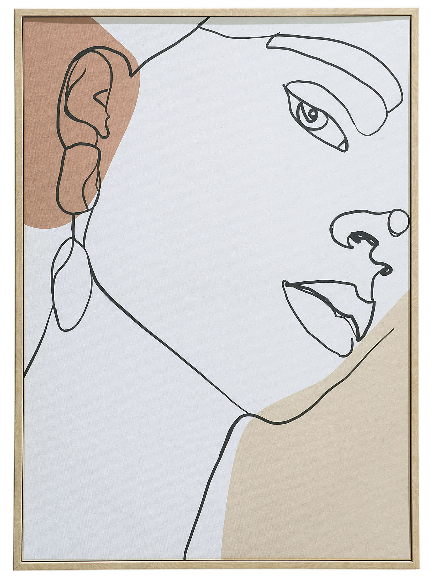 Misuna Leinwand-Druck-gerahmt, Weiss/Beige
