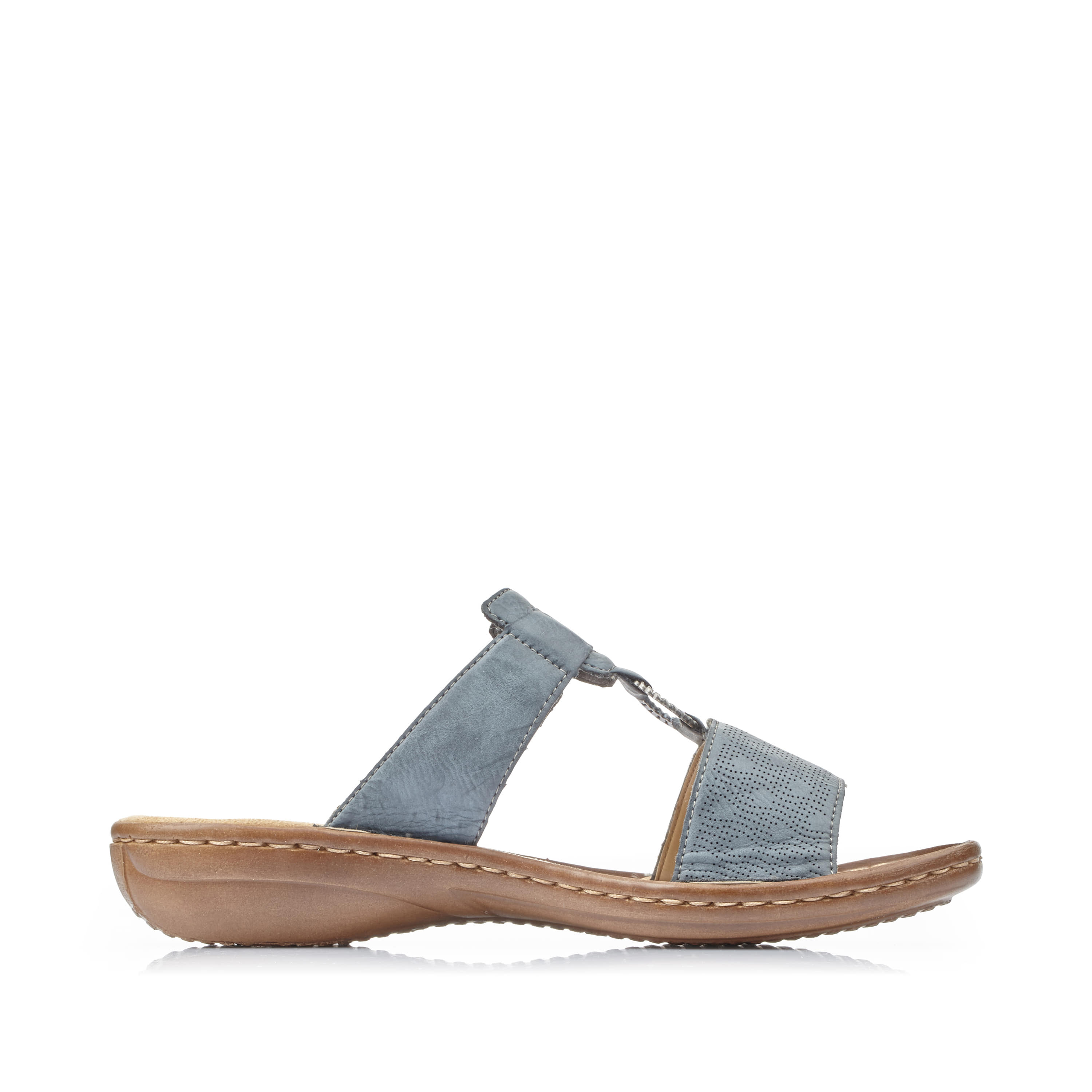 Rieker Damen Pantoletten blaugrau