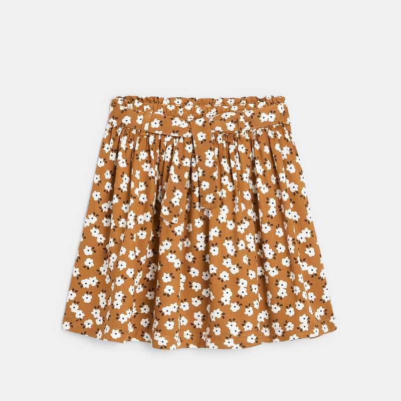 Jupe courte imprimée marron fille