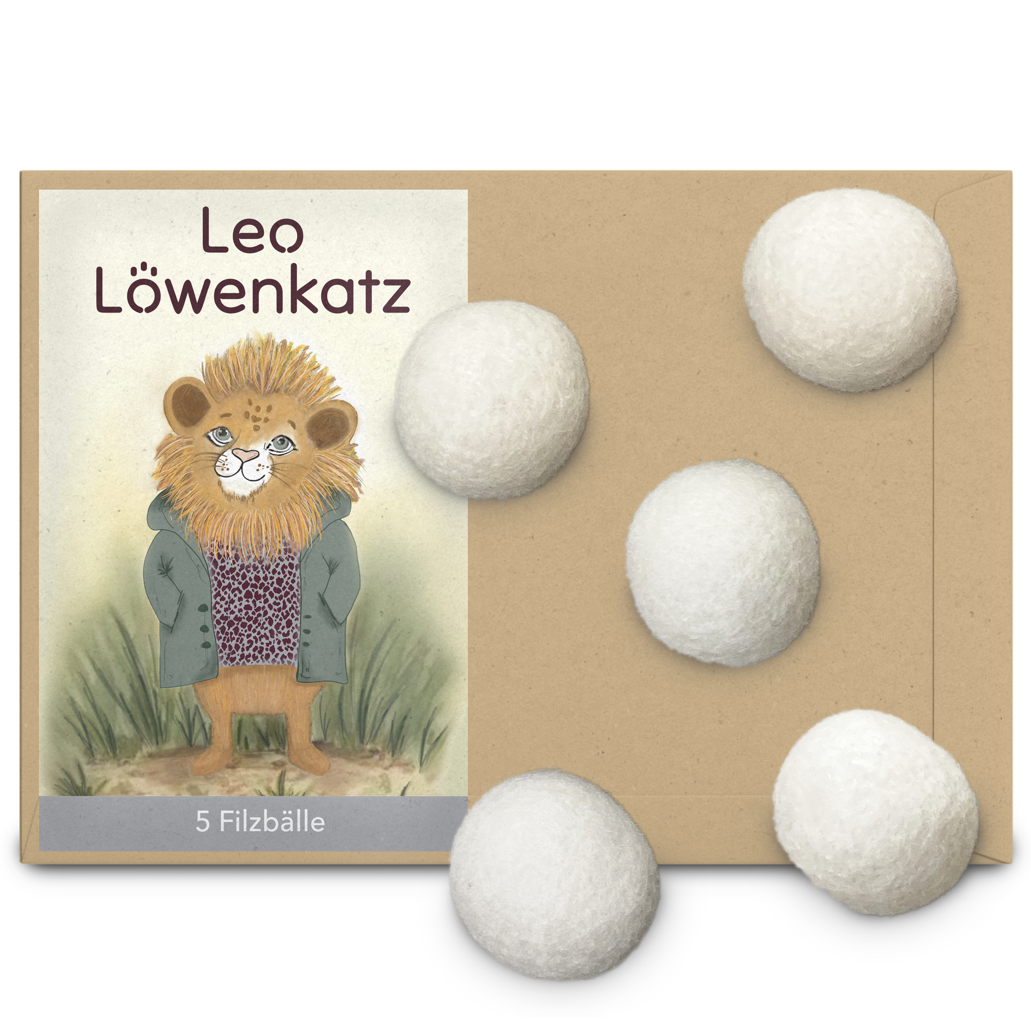 LEO LÖWENKATZ Spielmäuse & Bälle LEO LÖWENKATZ 5 Filzbälle, Spielbälle für Katzen aus reinem Wollfilz