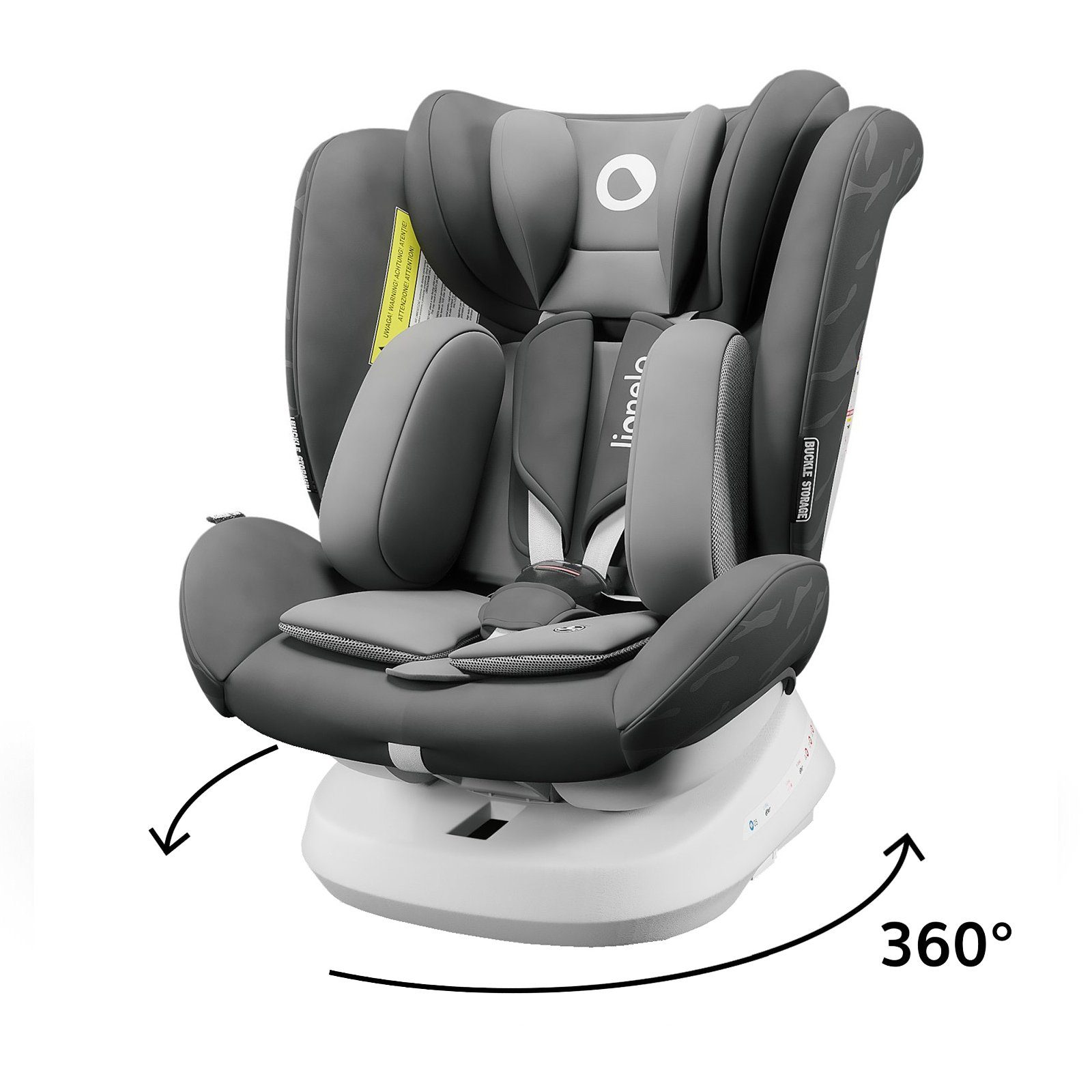lionelo Autokindersitz Bastiaan-One, ab: ab Geburt, bis: 12 Jahre, ab: 1,00 kg, bis: 36,00 kg, (Set), ISOFIX+TOP TETHER TUV 360 °RWF 0-12 Jahre