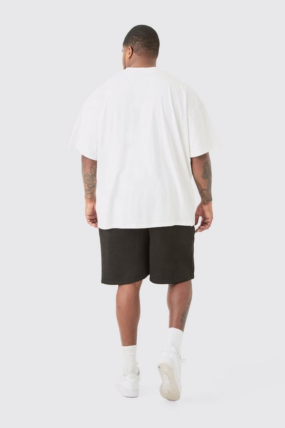 Plus Oversize Jersey-Shorts mit Print