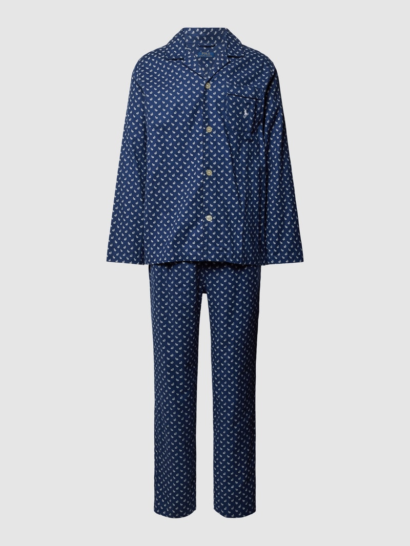 Pyjama mit Tartan-Karo in dunkelblau