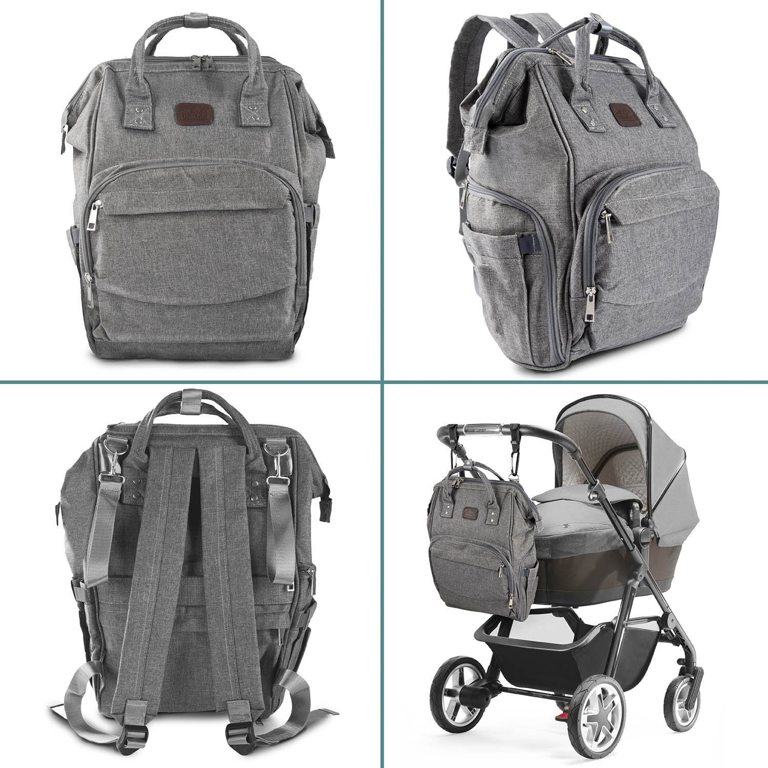all Kids United Wickelrucksack Multifunktions Wickeltasche (Kinderwagengurte & Wickelauflage), Babytasche