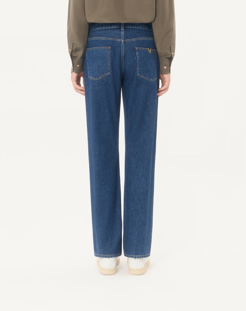 Calças jeans Valentino com detalhes dourados