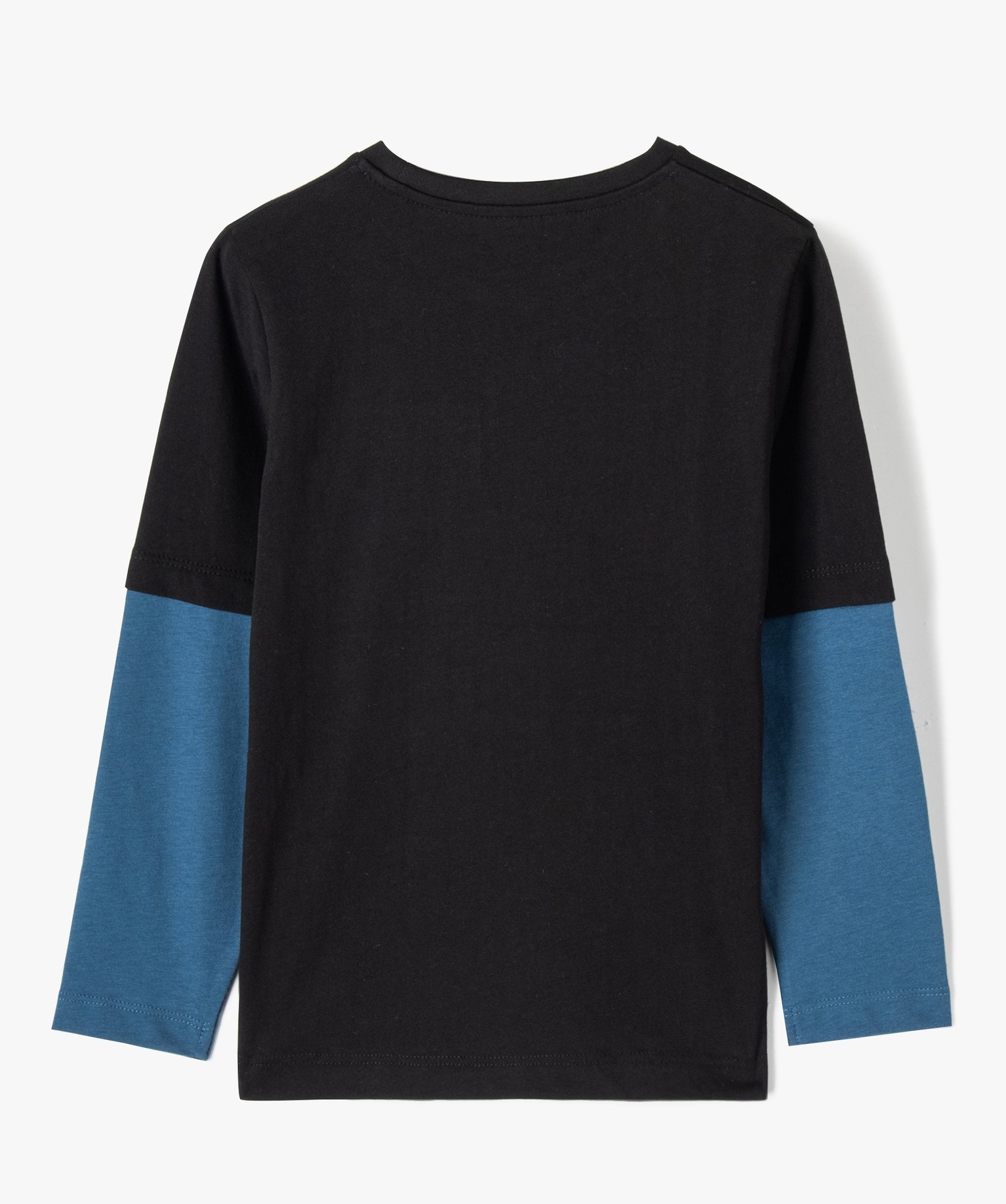 Tee-shirt Garçon effet 2-en-1 noir | GEMO