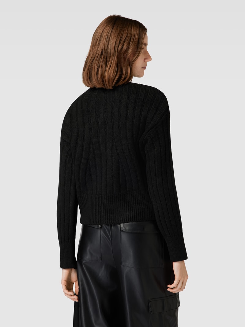 Strickpullover mit Stehkragen Modell 'AGNES' in schwarz