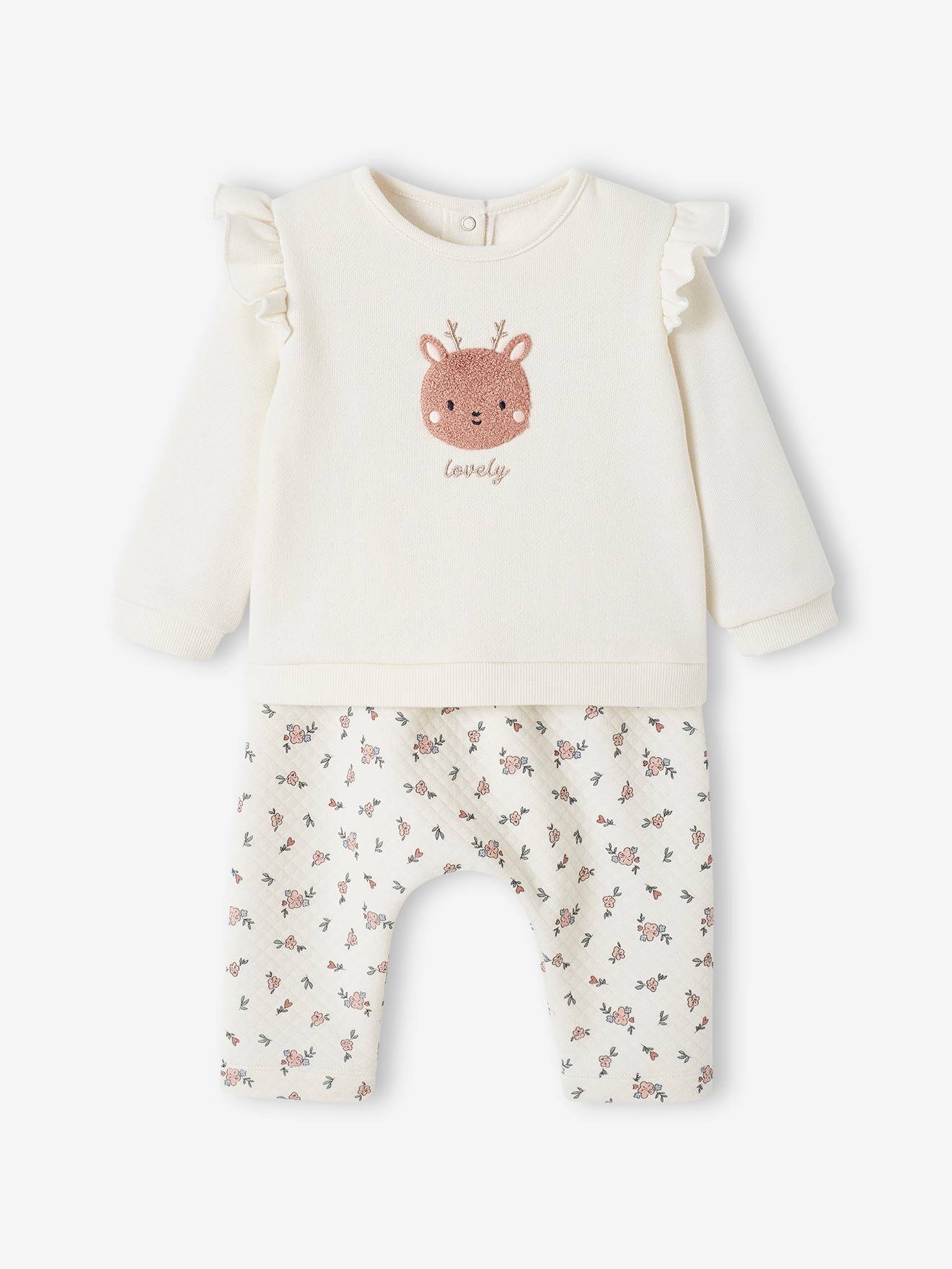 Ensemble bébé sweat et pantalon chocolat