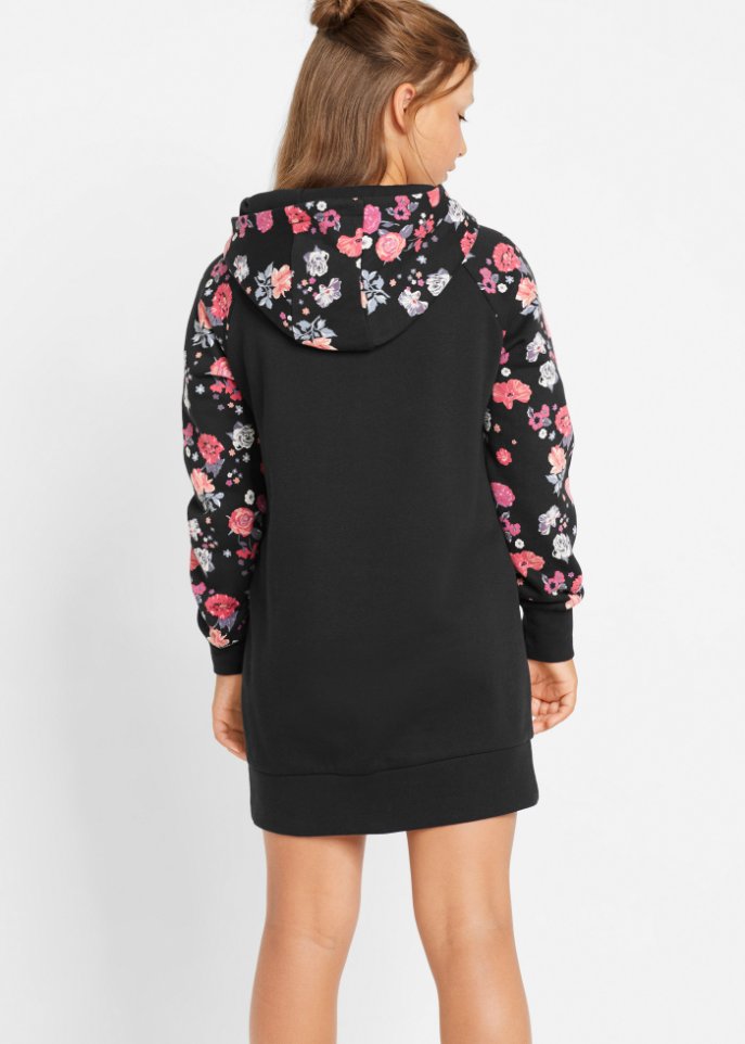 Mädchen Sweatkleid mit Kapuze