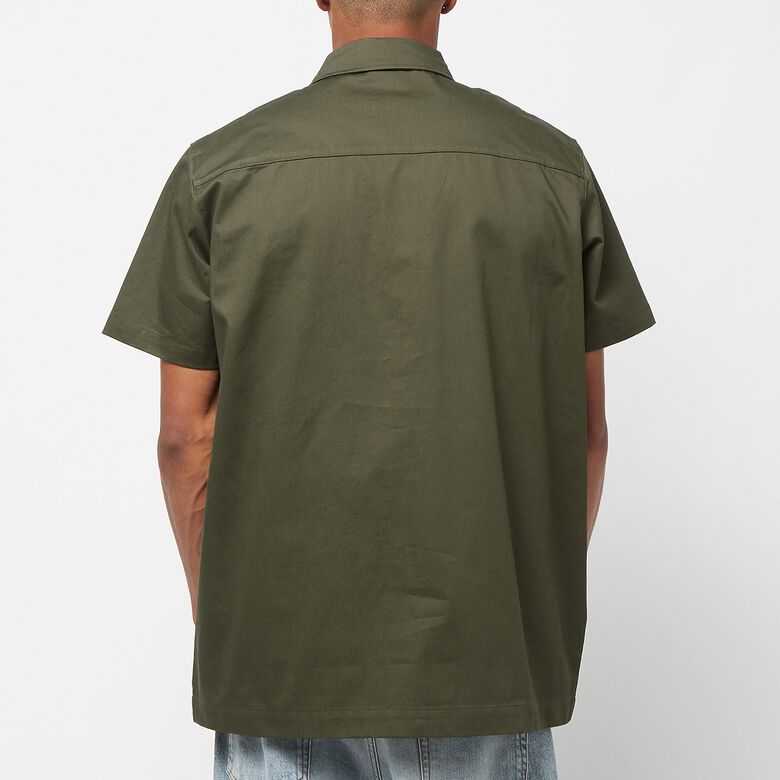 NIKE Life Woven Military Short Sleeve Botton Down Shirt cargo khaki/white