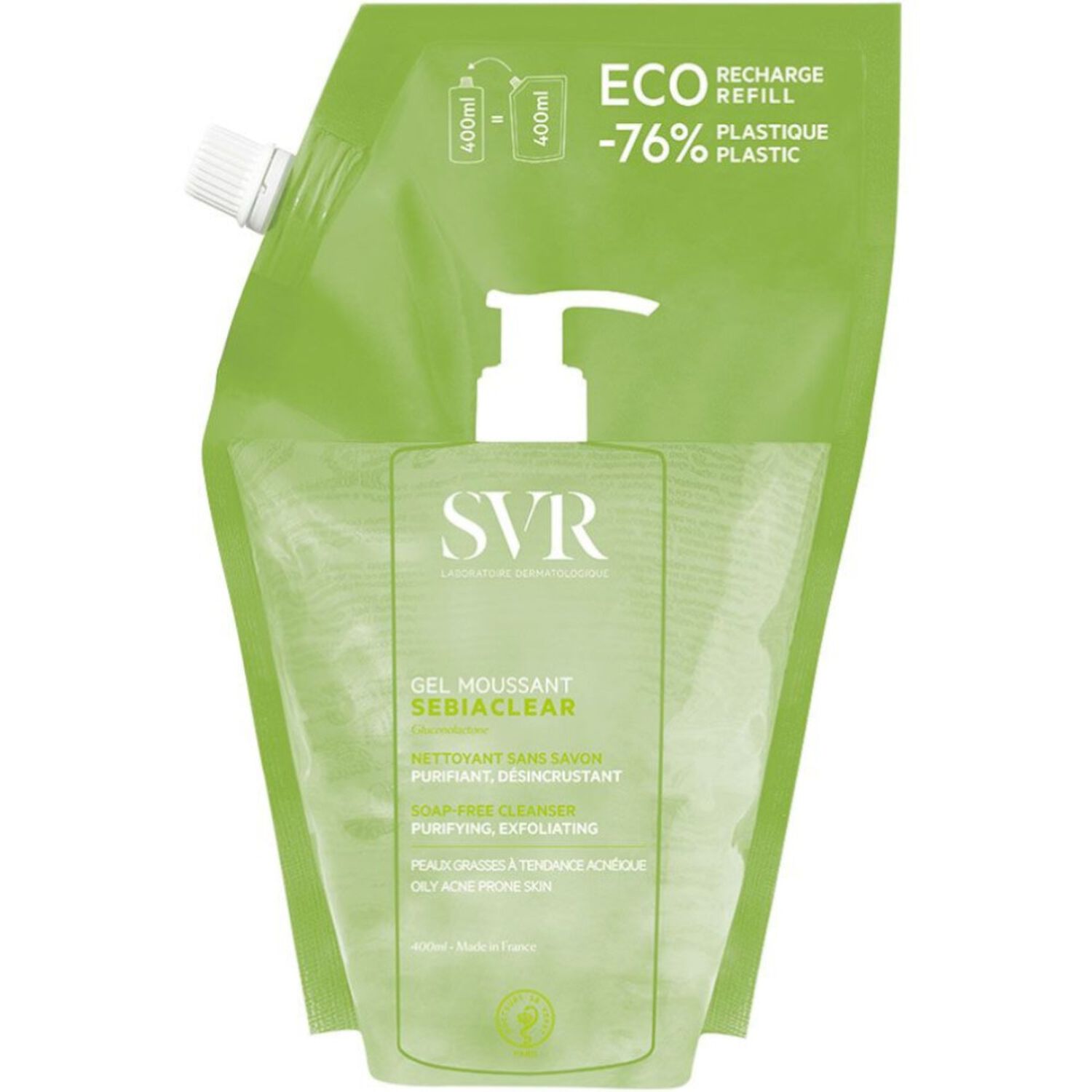 SVR Sebiaclear Gel Moussant Nettoyant Sans Savon Purifiant et Désincrustant