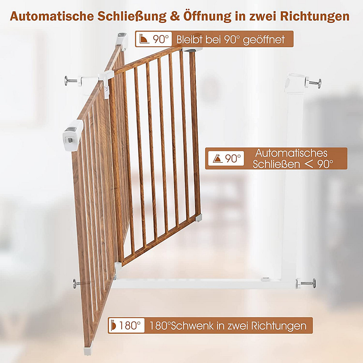 Türschutzgitter mit Schließen & Öffnen automatisch ohne Bohren
