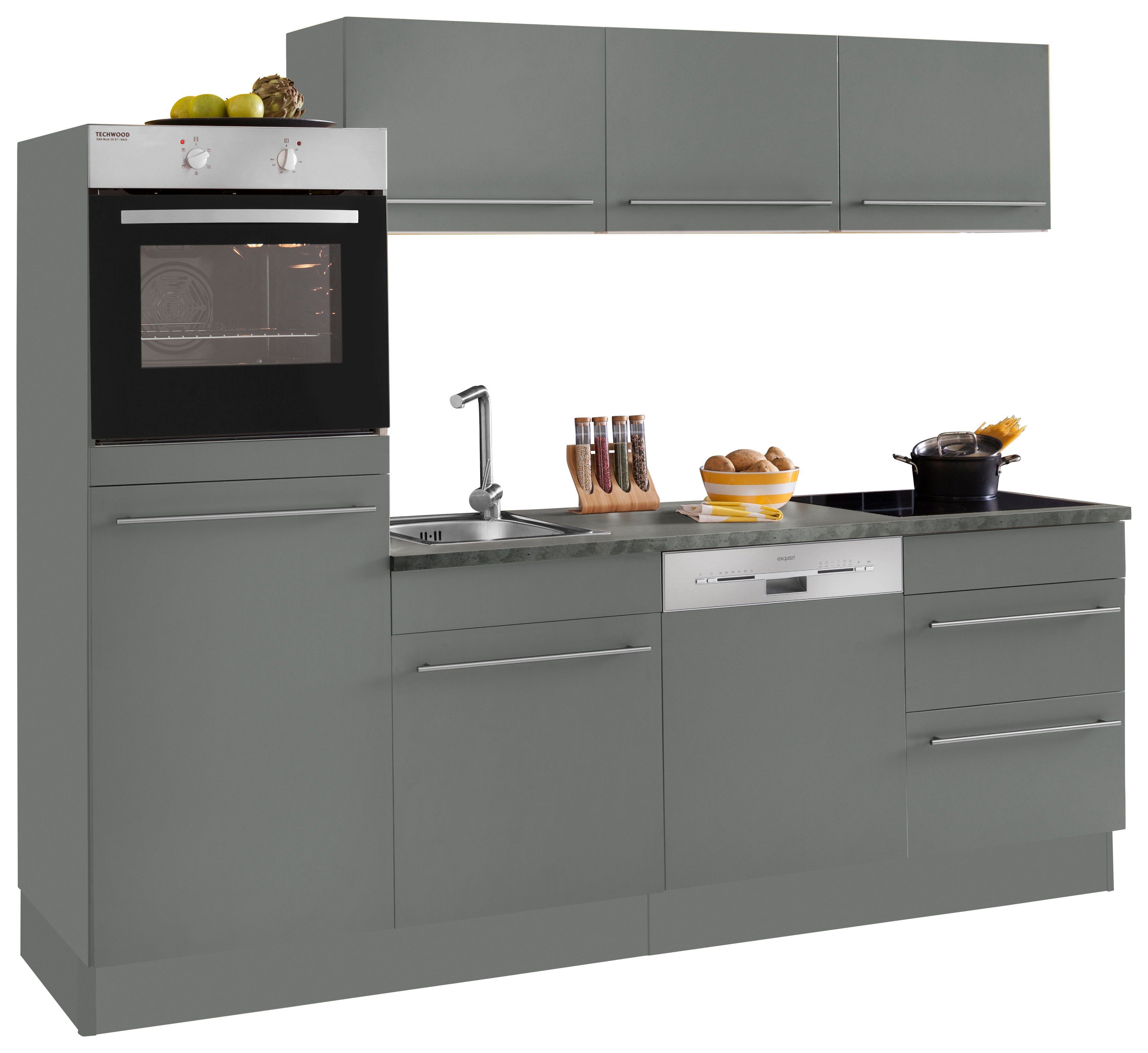 OPTIFIT Küche Bern, Breite 240 cm, ohne E-Geräte, Stärke der Arbeitsplatte wählbar