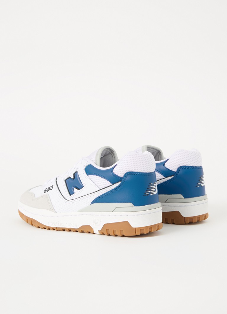 Teniși New Balance 550 din piele cu detalii întoarsă.