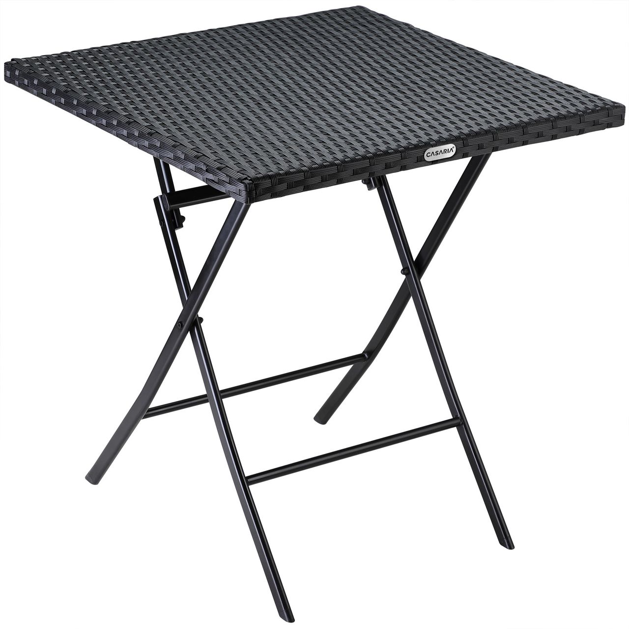 Casaria Polyrattan Klapptisch 73x63x63cm schwarz