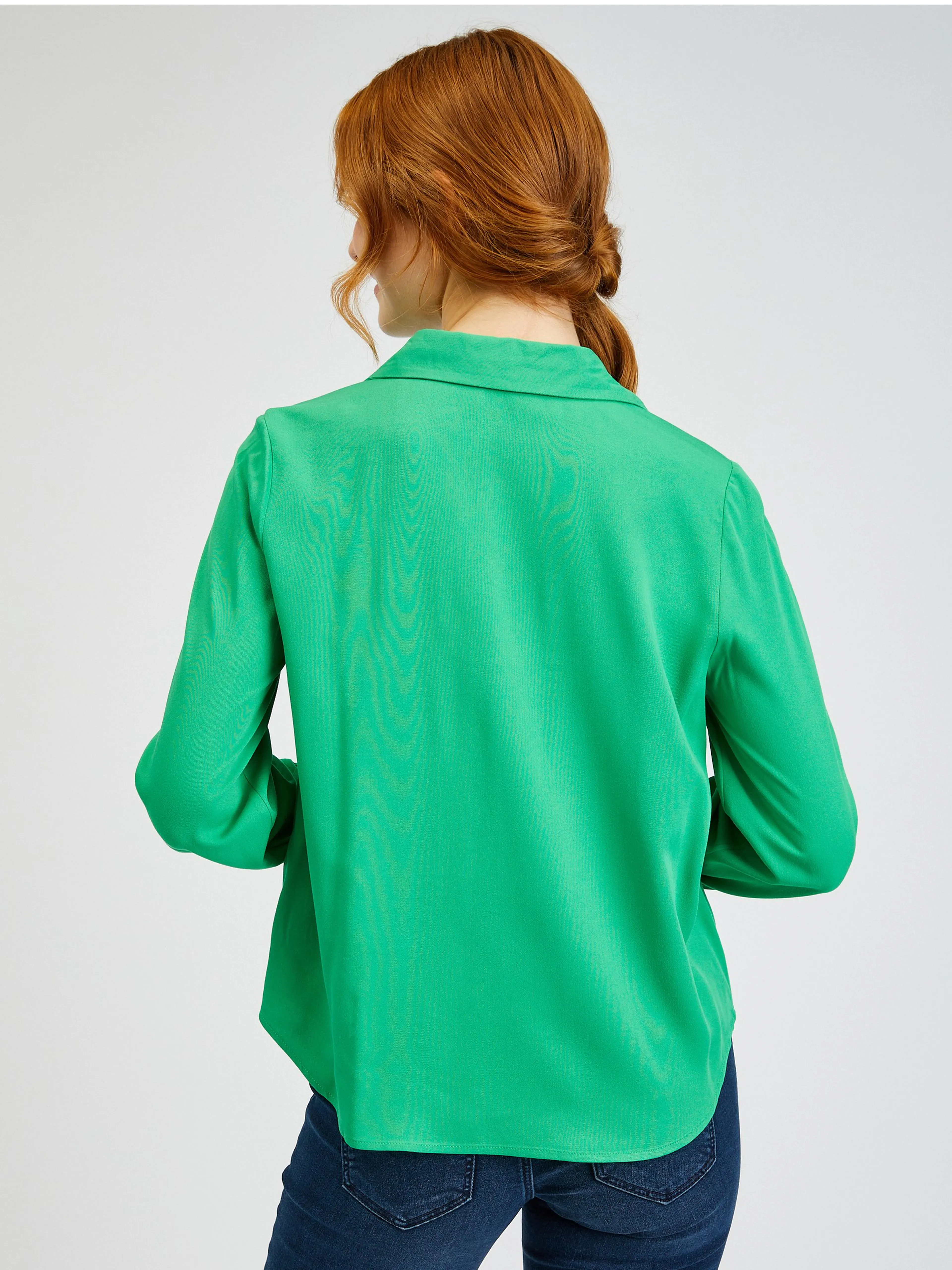 Grüne Damen-Satinbluse ORSAY