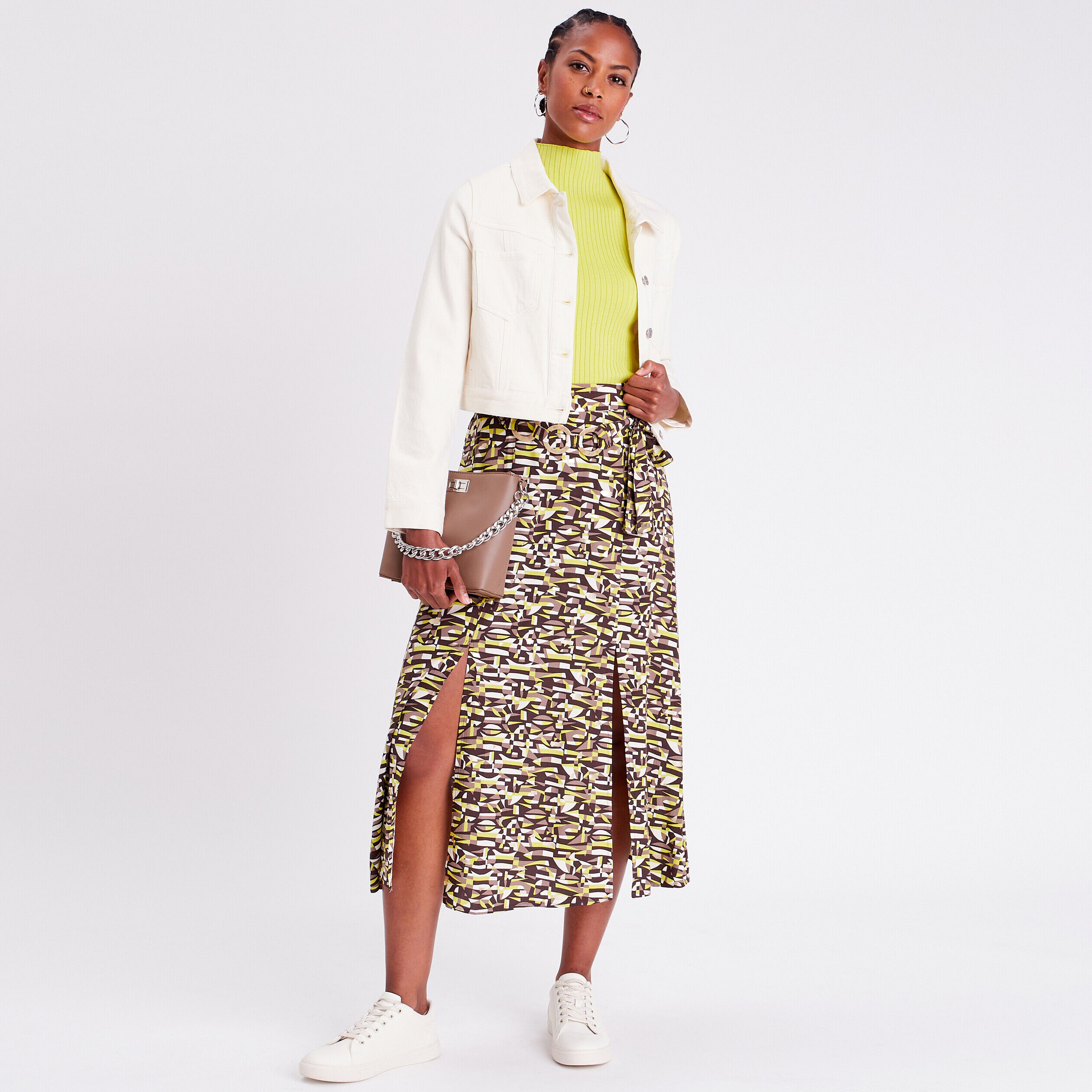 Débardeur pull col montant jaune citron femme | Cache Cache