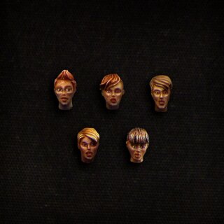 female short-haired heads (28 mm)