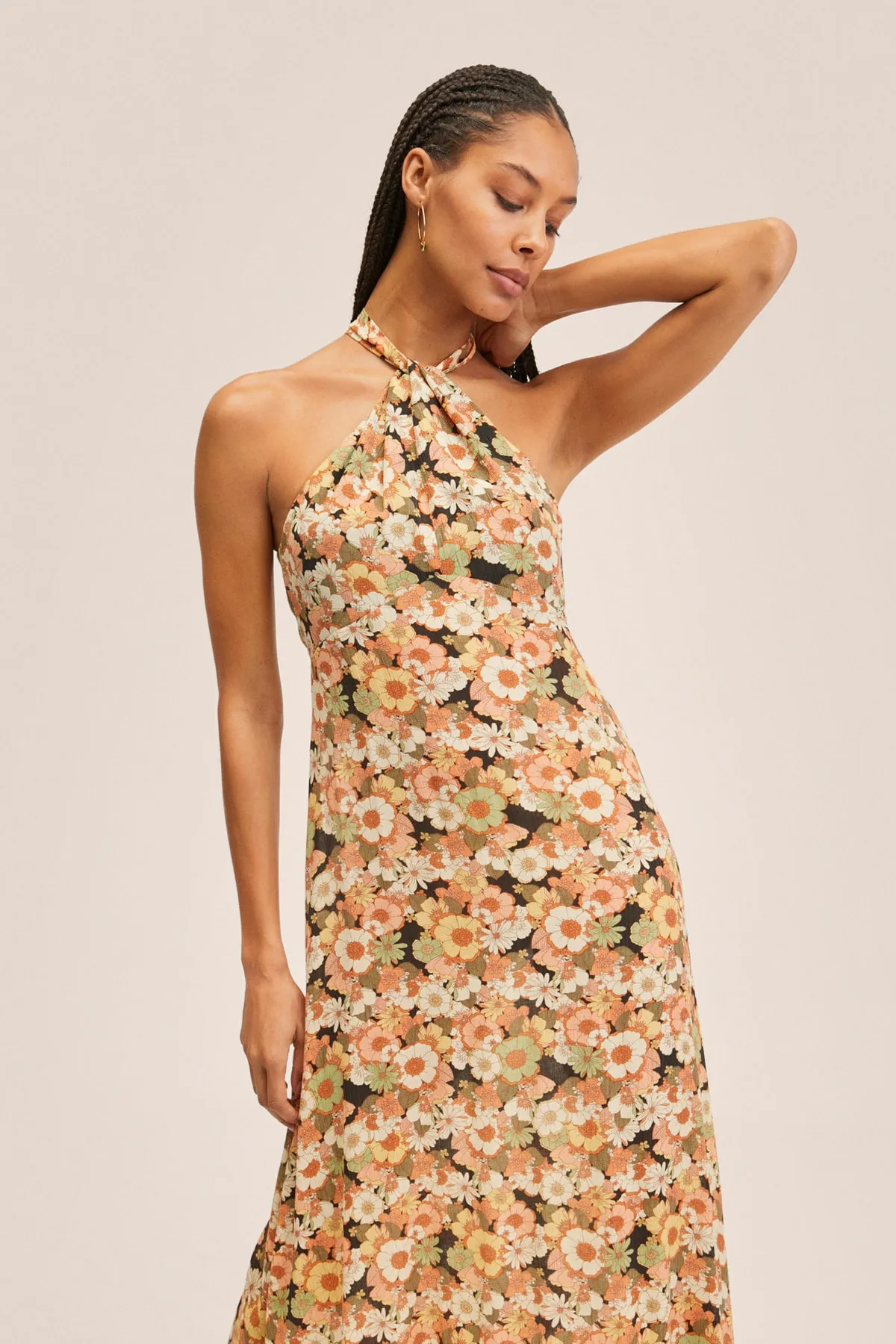 MANGO  Orangefarbenes Damenkleid 27017121