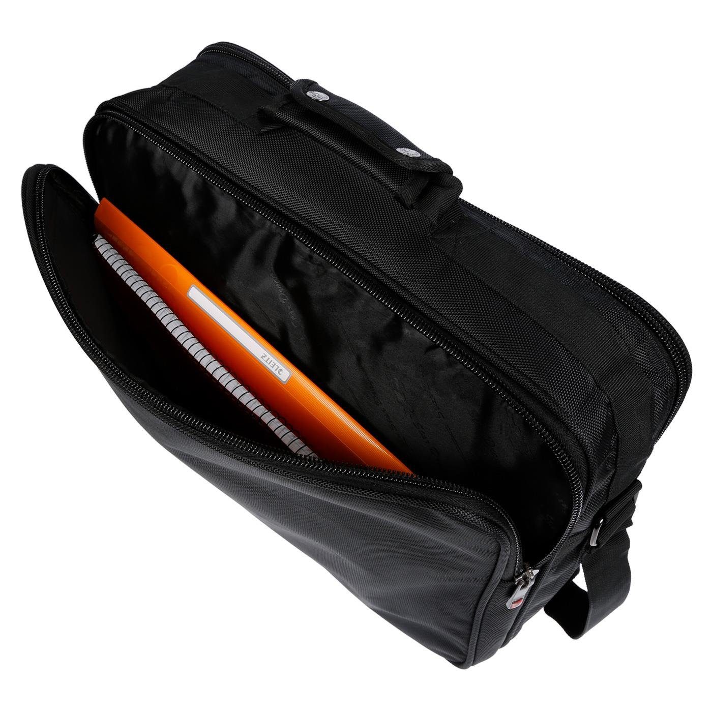 Christian Wippermann Umhängetasche Umhängetasche Laptoptasche 17 Zoll Herren Tasche, Messenger Bag Damen Schwarz