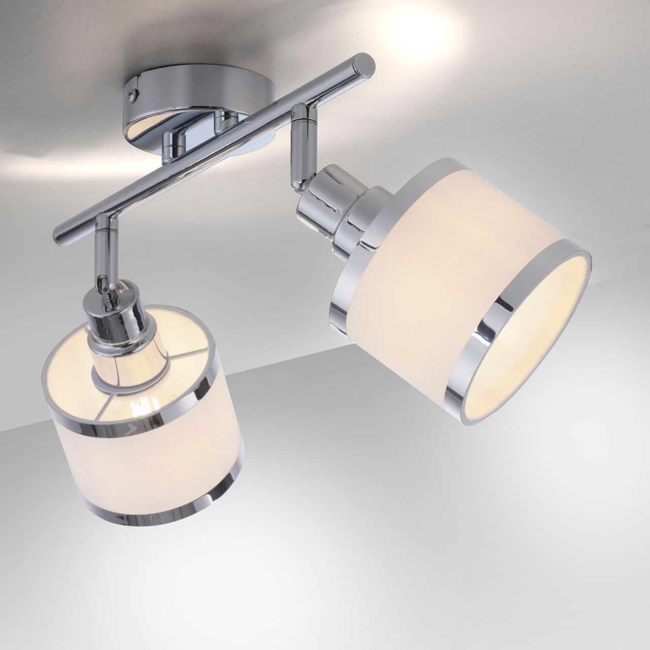 JUST LIGHT LeuchtenDirekt Deckenleuchte ACCOR,  2xE14 max. 25 W, Innenleuchte, IP20, dreh- und schwenkbar