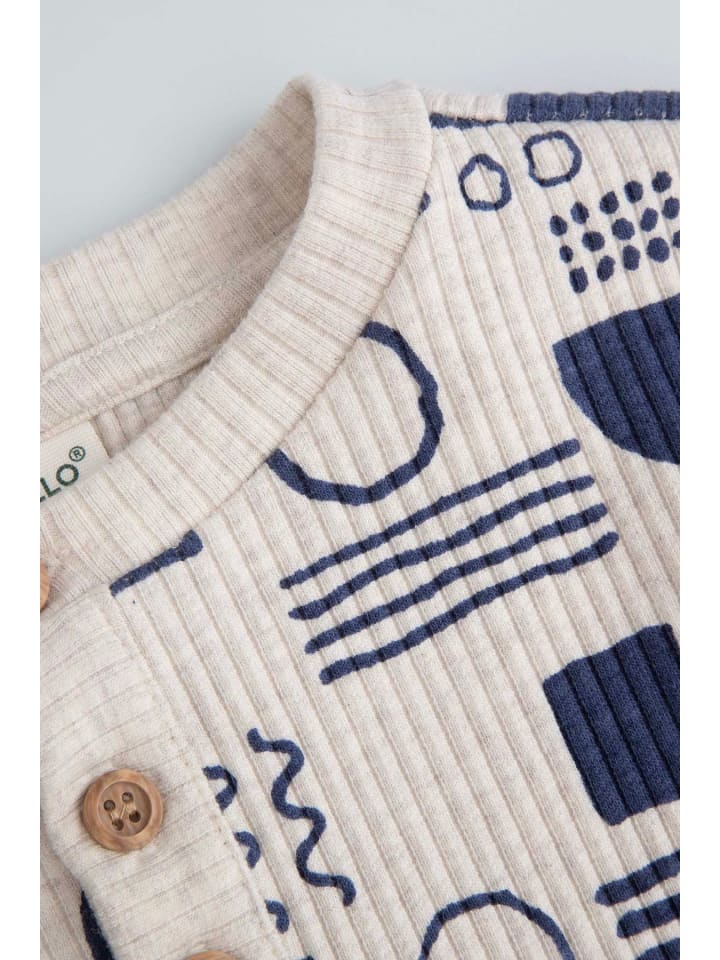 Coccodrillo Langarm-Rippstrick-T-Shirt in beige günstig kaufen