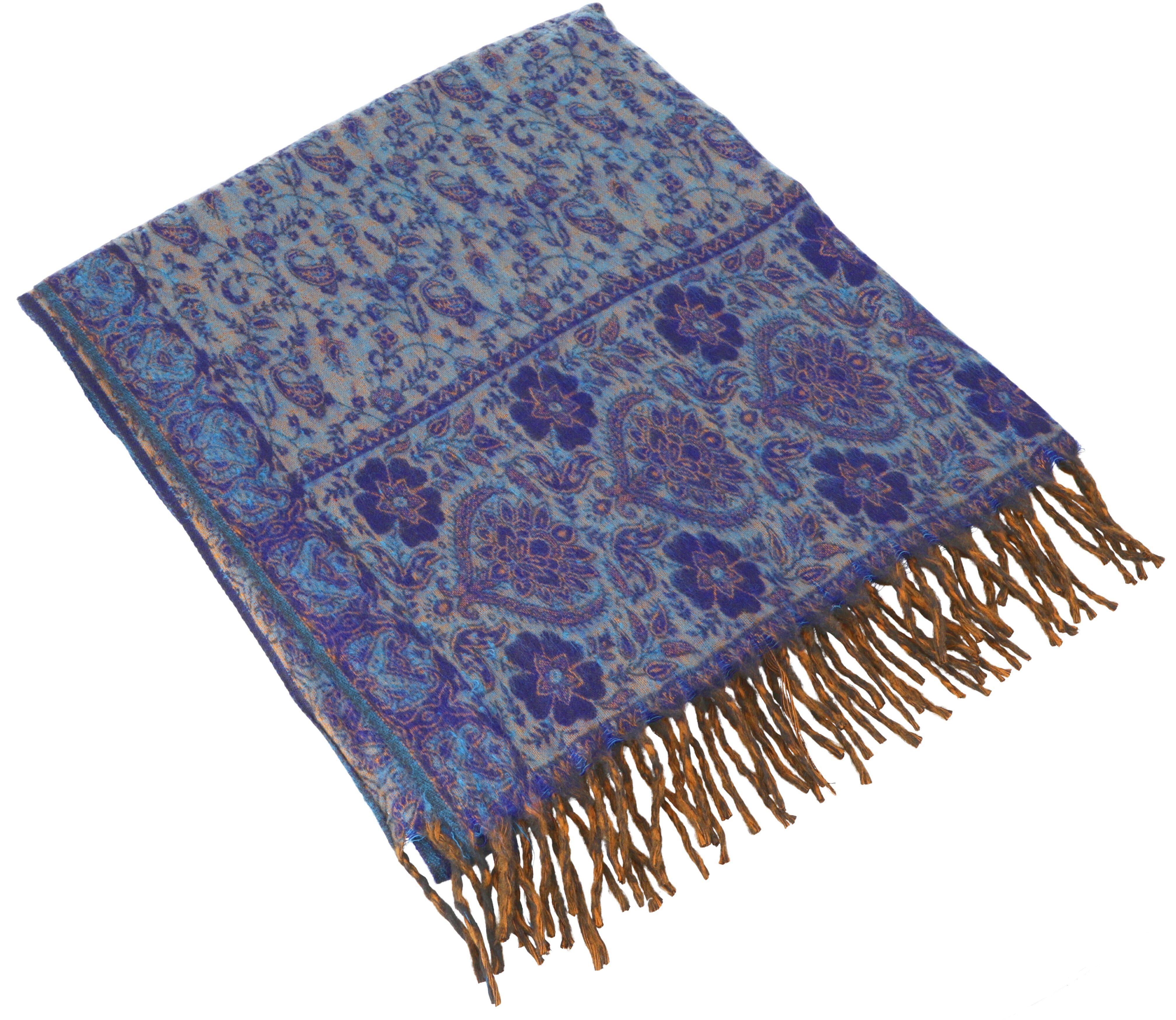 Guru-Shop Halstuch Weicher Pashmina Schal Stola mit Paisley Muster..