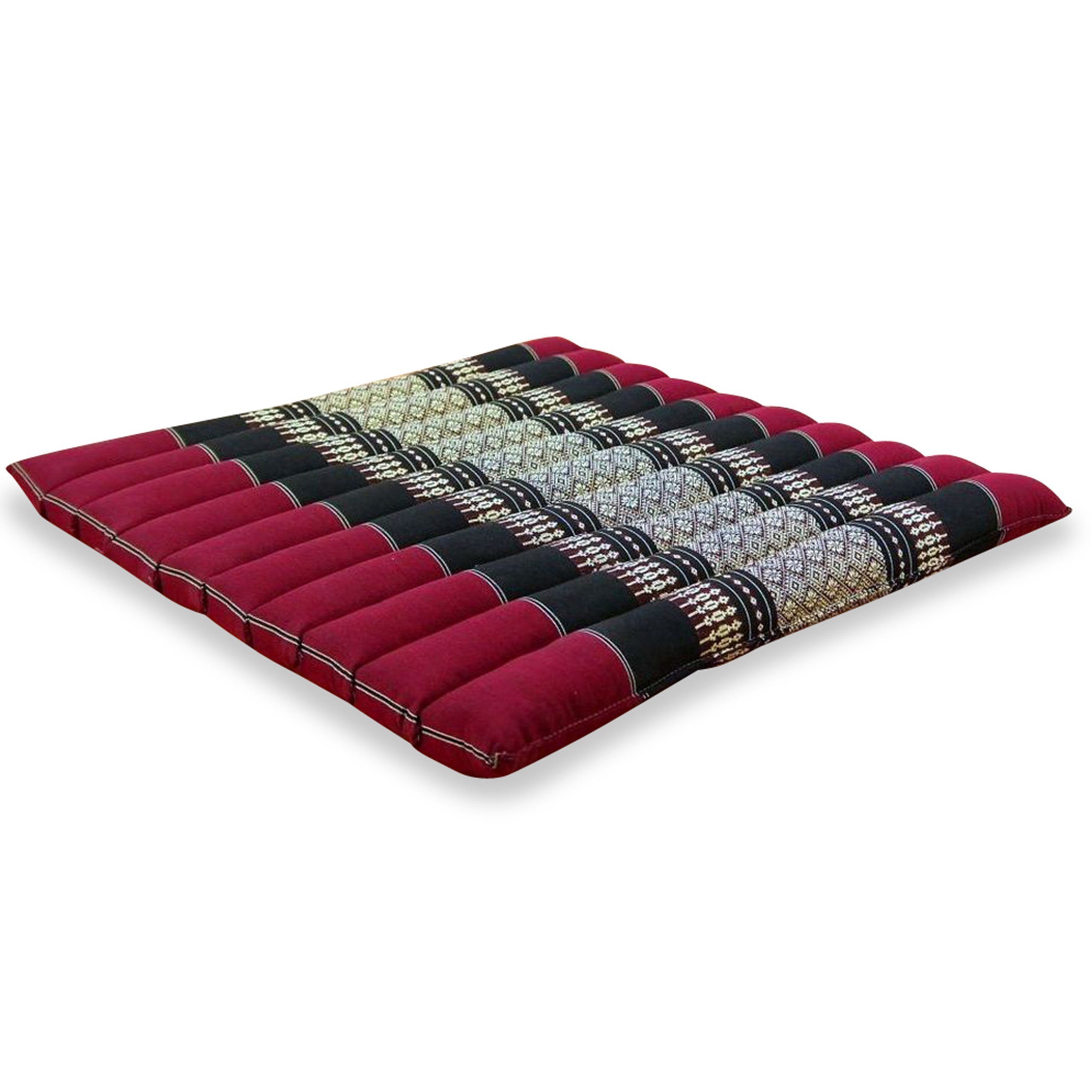livasia Sitzkissen Steppkissen 50 cm, vegan und handgefertigt, 50x50x4,5cm, Kapok