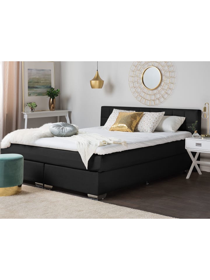 Beliani Doppelbett ADMIRAL in Schwarz/Silber - (W) 151 x (H) 92 x (L) 212 cm günstig kaufen onesize