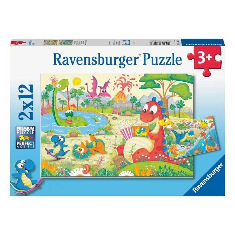 Puzzles Mes dinos préférés 2x 12 pièces