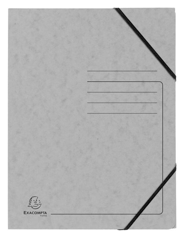 Eckspannmappe Exacompta 555471E Pressspankarton meliert Gummiband 24 (B) x 0,3 (T) x 32 (H) cm Grau 25 Stück