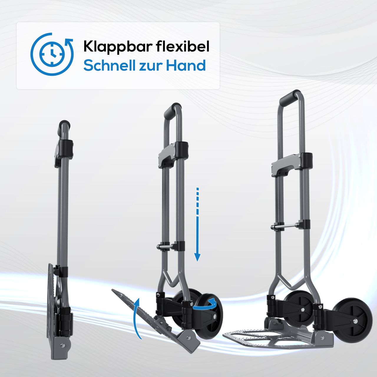 TroniTechnik Sackkarre SK-02 Handkarre klappbar, Transportkarre bis 60kg