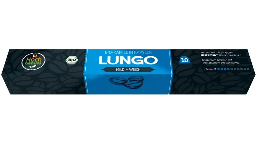 HOCHGENUSS Bio Kaffeekapseln Lungo 51 g