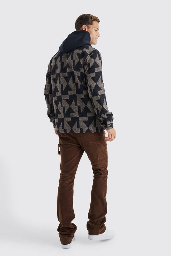 Tall Fixed Waist Slim Flare Carpenter Detail Cord Trouser