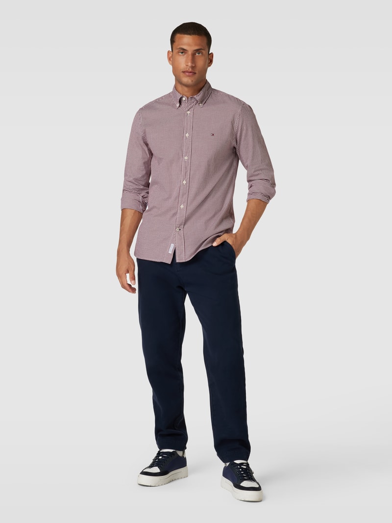 Freizeithemd mit Button-Down-Kragen in dunkelrot