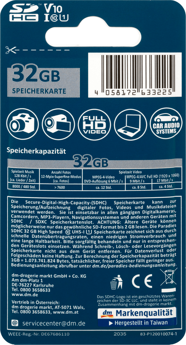 Speicherkarte SDHC, 1 St