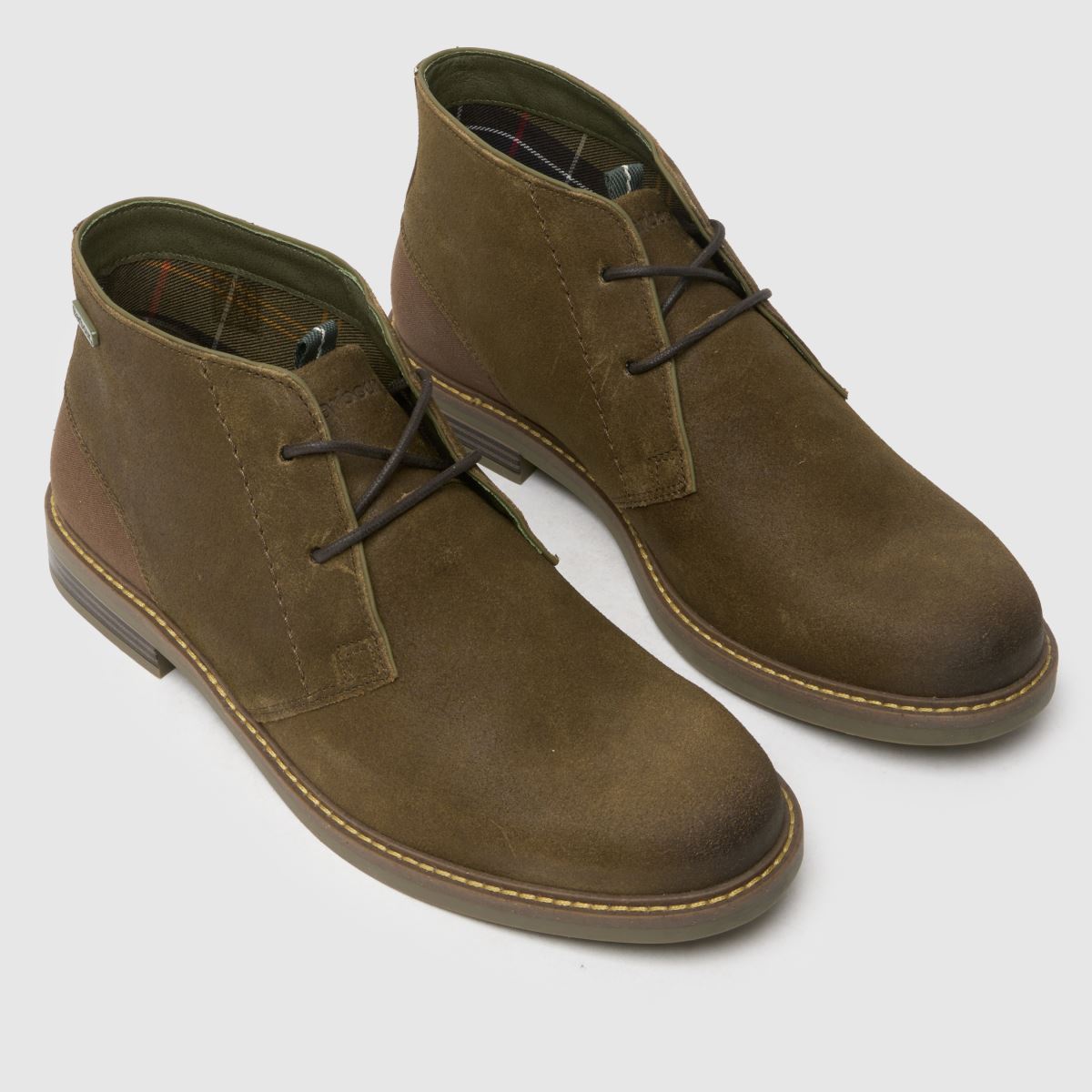 Barbour – Röda chukka-stövlar i khakifärg